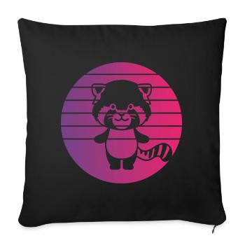 Red Panda Retro Style Vintage - Housse de coussin décorative 45 x 45 cm - noir - Devant