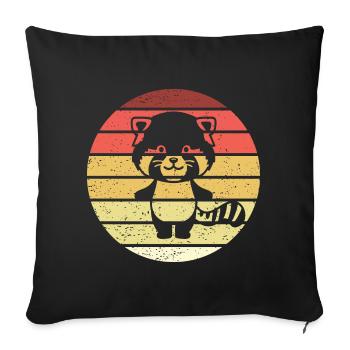 Red Panda Retro Style Vintage - Housse de coussin décorative 45 x 45 cm - noir - Devant