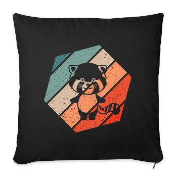 Red Panda Retro Style Vintage - Housse de coussin décorative 45 x 45 cm - noir - Devant
