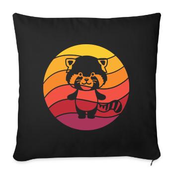 Red Panda Retro Style Vintage - Housse de coussin décorative 45 x 45 cm - noir - Devant
