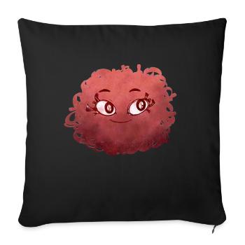 Little Pelota Monster n°3 – red - Sofa pillowcase 17,3'' x 17,3'' (45 x 45 cm) - black - Front