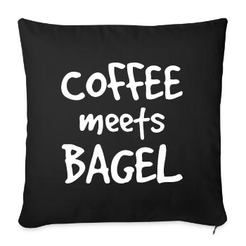 Le café rencontre Bagel - Housse de coussin décorative 45 x 45 cm - noir - Devant