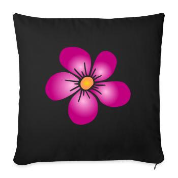 fleur rose motif floral fleur vigne fleuri - Housse de coussin décorative 45 x 45 cm - noir - Devant