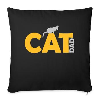 Conception du logo Cat Dad - Housse de coussin décorative 45 x 45 cm - noir - Devant