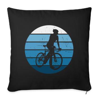 Cyclisme sur route masculin Vélo de route féminin Cyclisme sur route - Housse de coussin décorative 45 x 45 cm - noir - Devant
