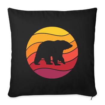 Bear Retro Style Vintage - Sofa pillowcase 17,3'' x 17,3'' (45 x 45 cm) - black - Front