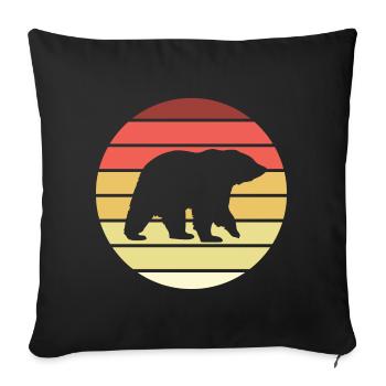 Ours Retro Style Vintage - Housse de coussin décorative 45 x 45 cm - noir - Devant