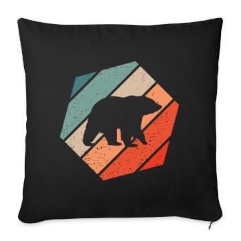 Ours Retro Style Vintage - Housse de coussin décorative 45 x 45 cm - noir - Devant