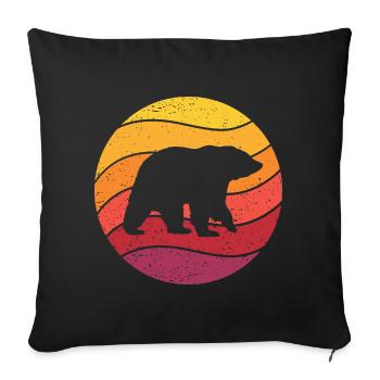 Bear Retro Style Vintage - Sofa pillowcase 17,3'' x 17,3'' (45 x 45 cm) - black - Front