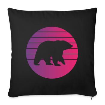 Ours Retro Style Vintage - Housse de coussin décorative 45 x 45 cm - noir - Devant