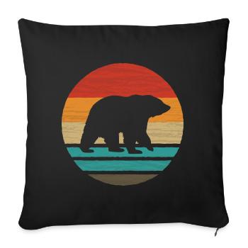 Ours Retro Style Vintage - Housse de coussin décorative 45 x 45 cm - noir - Devant