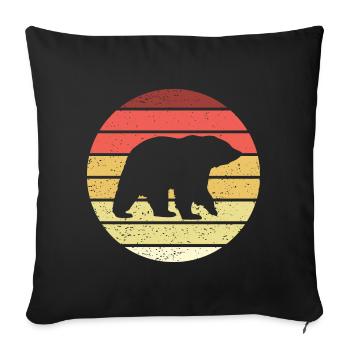 Bear Retro Style Vintage - Sofa pillowcase 17,3'' x 17,3'' (45 x 45 cm) - black - Front