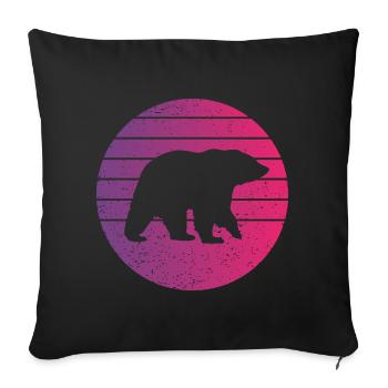 Bear Retro Style Vintage - Sofa pillowcase 17,3'' x 17,3'' (45 x 45 cm) - black - Front