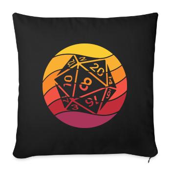 20-sided Cube Retro Style Vintage - Sofa pillowcase 17,3'' x 17,3'' (45 x 45 cm) - black - Front