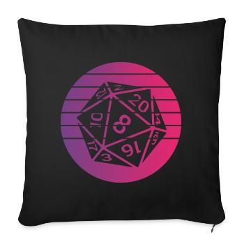 20-sided Cube Retro Style Vintage - Sofa pillowcase 17,3'' x 17,3'' (45 x 45 cm) - black - Front