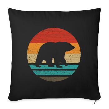 Bear Retro Style Vintage - Sofa pillowcase 17,3'' x 17,3'' (45 x 45 cm) - black - Front