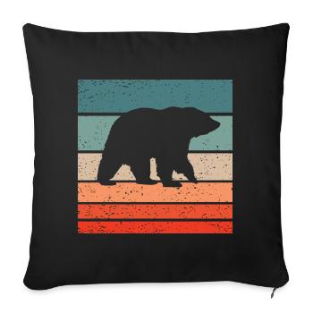 Ours Retro Style Vintage - Housse de coussin décorative 45 x 45 cm - noir - Devant