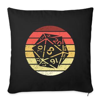 20-sided Cube Retro Style Vintage - Sofa pillowcase 17,3'' x 17,3'' (45 x 45 cm) - black - Front