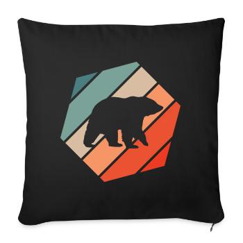 Ours Retro Style Vintage - Housse de coussin décorative 45 x 45 cm - noir - Devant