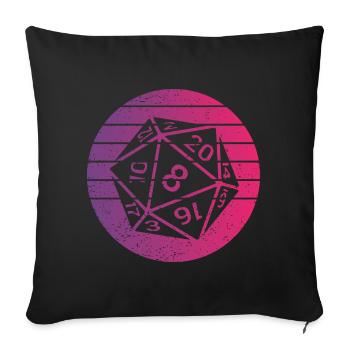 20-sided Cube Retro Style Vintage - Sofa pillowcase 17,3'' x 17,3'' (45 x 45 cm) - black - Front