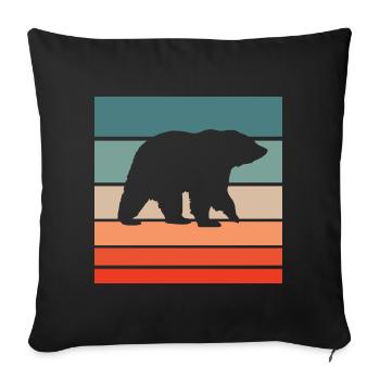 Ours Retro Style Vintage - Housse de coussin décorative 45 x 45 cm - noir - Devant