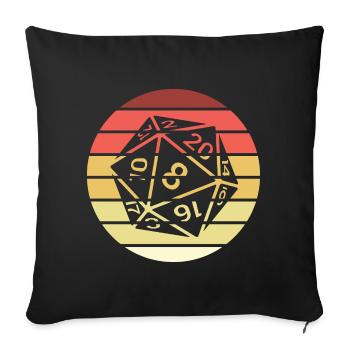 20-sided Cube Retro Style Vintage - Sofa pillowcase 17,3'' x 17,3'' (45 x 45 cm) - black - Front