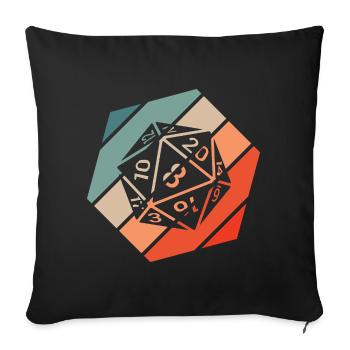 20-sided Cube Retro Style Vintage - Sofa pillowcase 17,3'' x 17,3'' (45 x 45 cm) - black - Front