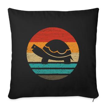 Turtle Retro Style Vintage - Sofa pillowcase 17,3'' x 17,3'' (45 x 45 cm) - black - Front