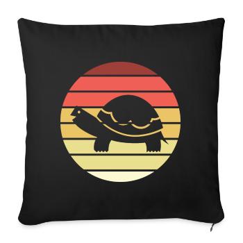 Turtle Retro Style Vintage - Sofa pillowcase 17,3'' x 17,3'' (45 x 45 cm) - black - Front