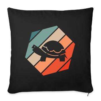 Turtle Retro Style Vintage - Sofa pillowcase 17,3'' x 17,3'' (45 x 45 cm) - black - Front