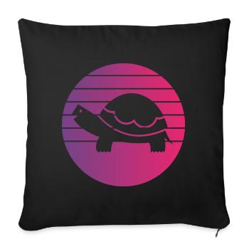 Turtle Retro Style Vintage - Sofa pillowcase 17,3'' x 17,3'' (45 x 45 cm) - black - Front