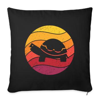 Turtle Retro Style Vintage - Sofa pillowcase 17,3'' x 17,3'' (45 x 45 cm) - black - Front