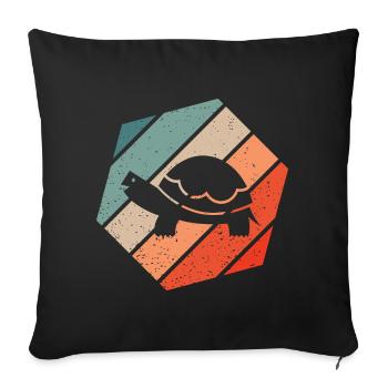 Turtle Retro Style Vintage - Sofa pillowcase 17,3'' x 17,3'' (45 x 45 cm) - black - Front