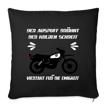 Enduro Motocross XT 500 Motorrad Kult - Sofakissenbezug 45 x 45 cm - Schwarz - Vorne
