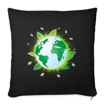 Sauver et protéger la planète terre ! - Housse de coussin décorative 45 x 45 cm - noir - Devant