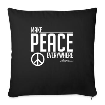 Paix partout blanc - Housse de coussin décorative 45 x 45 cm - noir - Devant