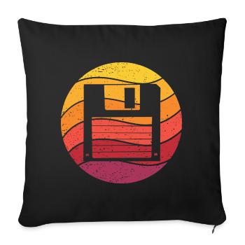 Floppy Retro Style Vintage - Sofa pillowcase 17,3'' x 17,3'' (45 x 45 cm) - black - Front