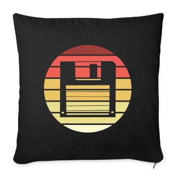 Floppy Retro Style Vintage - Sofa pillowcase 17,3'' x 17,3'' (45 x 45 cm) - black - Front