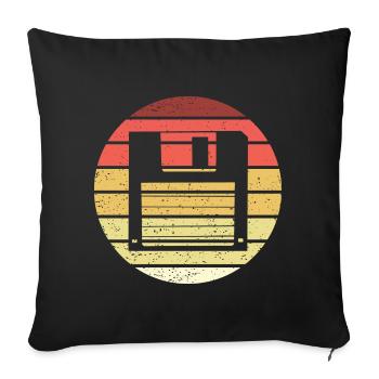 Floppy Retro Style Vintage - Sofa pillowcase 17,3'' x 17,3'' (45 x 45 cm) - black - Front
