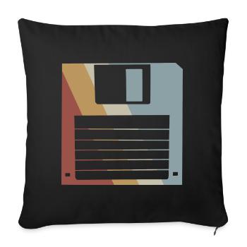 Floppy Retro Style Vintage - Sofa pillowcase 17,3'' x 17,3'' (45 x 45 cm) - black - Front