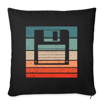 Floppy Retro Style Vintage - Sofa pillowcase 17,3'' x 17,3'' (45 x 45 cm) - black - Front