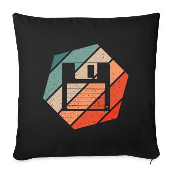 Floppy Retro Style Vintage - Sofa pillowcase 17,3'' x 17,3'' (45 x 45 cm) - black - Front