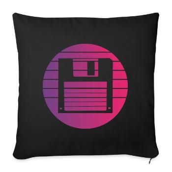 Floppy Retro Style Vintage - Sofa pillowcase 17,3'' x 17,3'' (45 x 45 cm) - black - Front