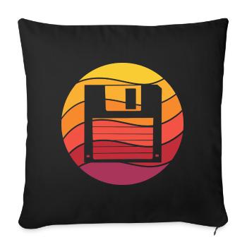 Floppy Retro Style Vintage - Sofa pillowcase 17,3'' x 17,3'' (45 x 45 cm) - black - Front