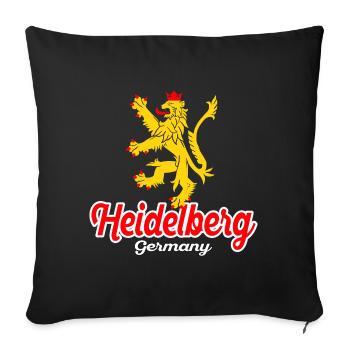Heidelberg Löwe Deutschland - Vintage Wappen - Sofakissenbezug 45 x 45 cm - Schwarz - Vorne