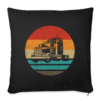 Truck Retro Style Vintage - Sofa pillowcase 17,3'' x 17,3'' (45 x 45 cm) - black - Front