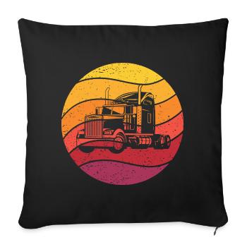 Truck Retro Style Vintage - Sofa pillowcase 17,3'' x 17,3'' (45 x 45 cm) - black - Front