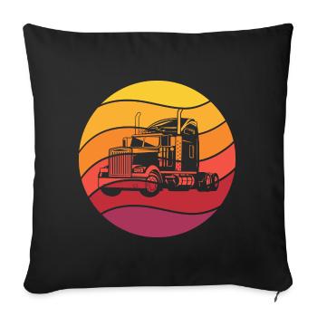 Truck Retro Style Vintage - Sofa pillowcase 17,3'' x 17,3'' (45 x 45 cm) - black - Front