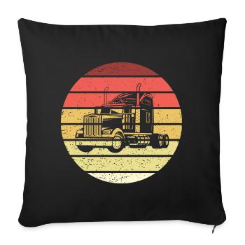 Truck Retro Style Vintage - Sofa pillowcase 17,3'' x 17,3'' (45 x 45 cm) - black - Front