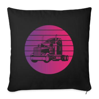 Truck Retro Style Vintage - Sofa pillowcase 17,3'' x 17,3'' (45 x 45 cm) - black - Front